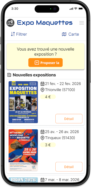 Liste des expositions